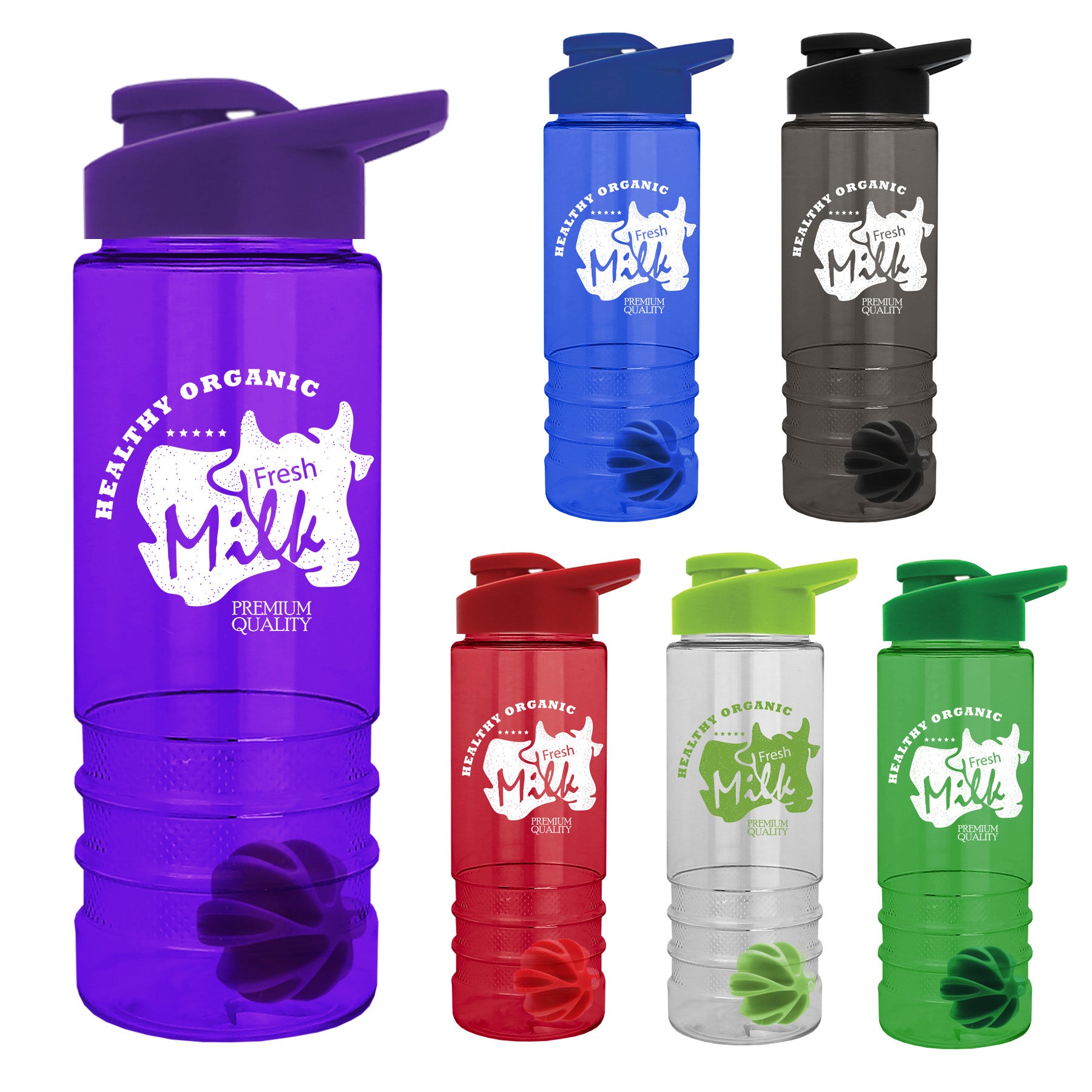 Tritan Shaker Bottle With Mixer Ball USA Made 24 oz Eco